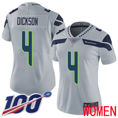 Seattle Seahawks Limited Grey Women Michael Dickson Alternate Jersey NFL Football #4 100th Season Vapor Untouchable->youth nfl jersey->Youth Jersey